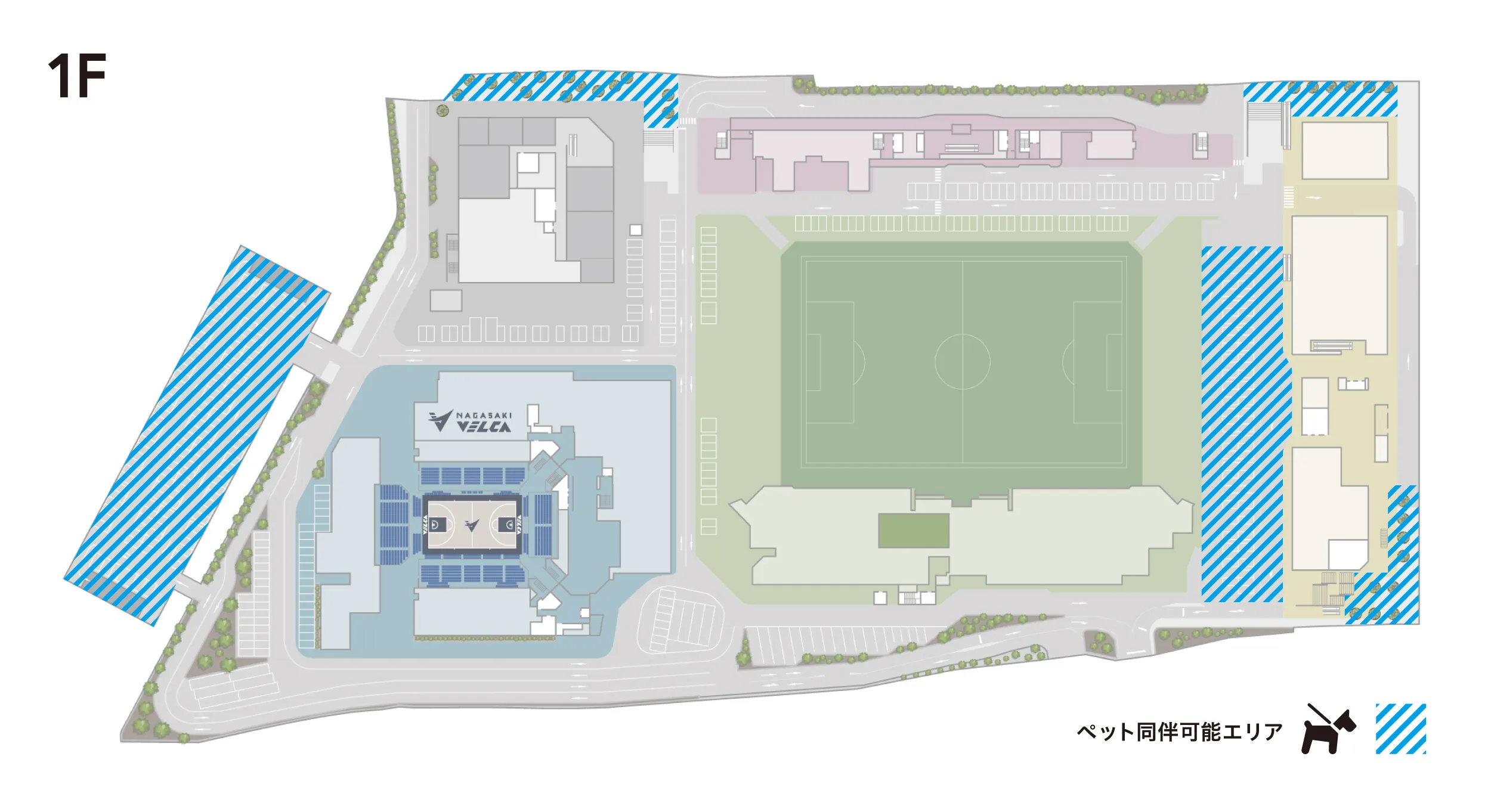 ペット同伴可能エリア１F地図