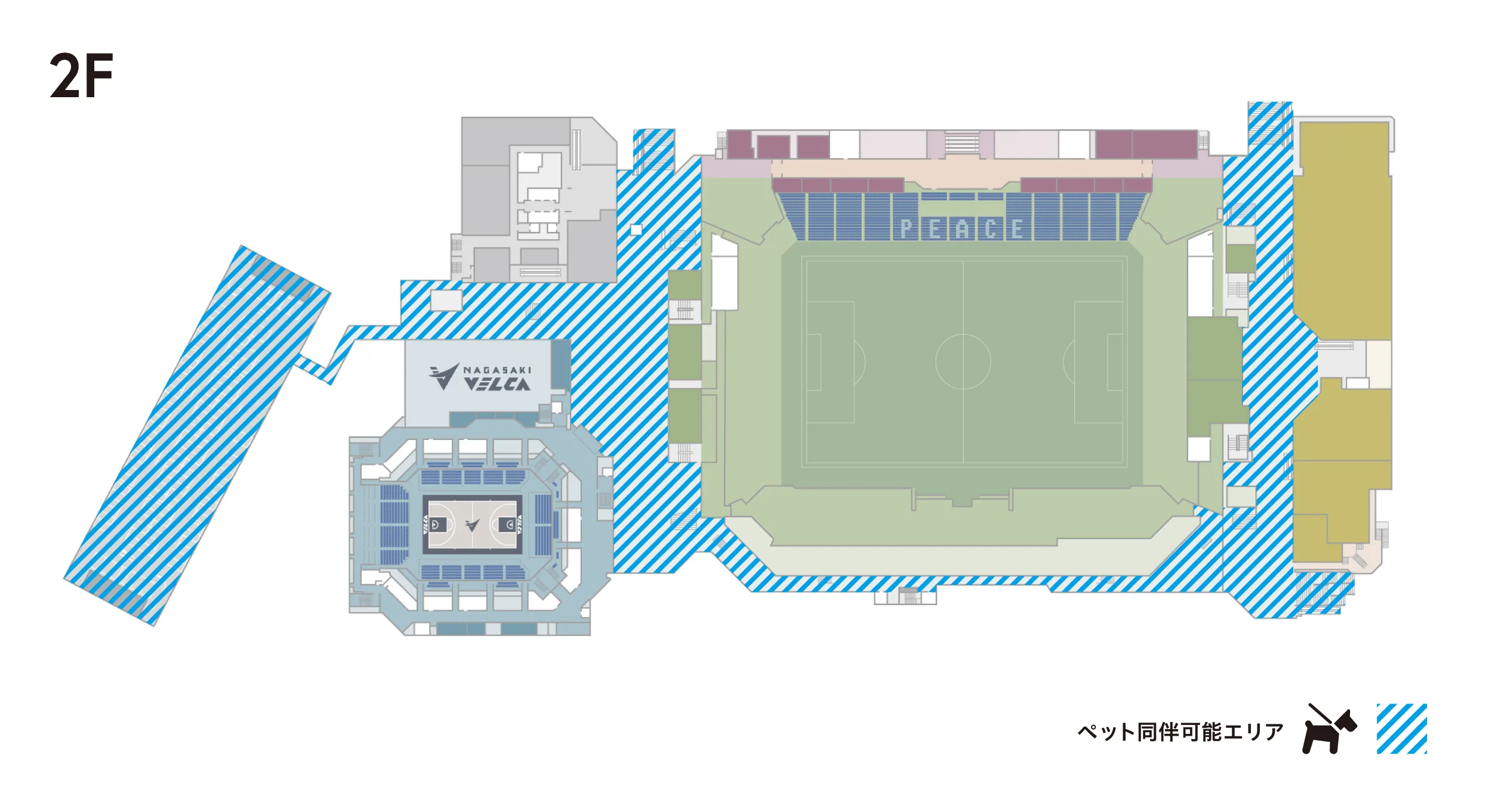 ペット同伴可能エリア２F地図