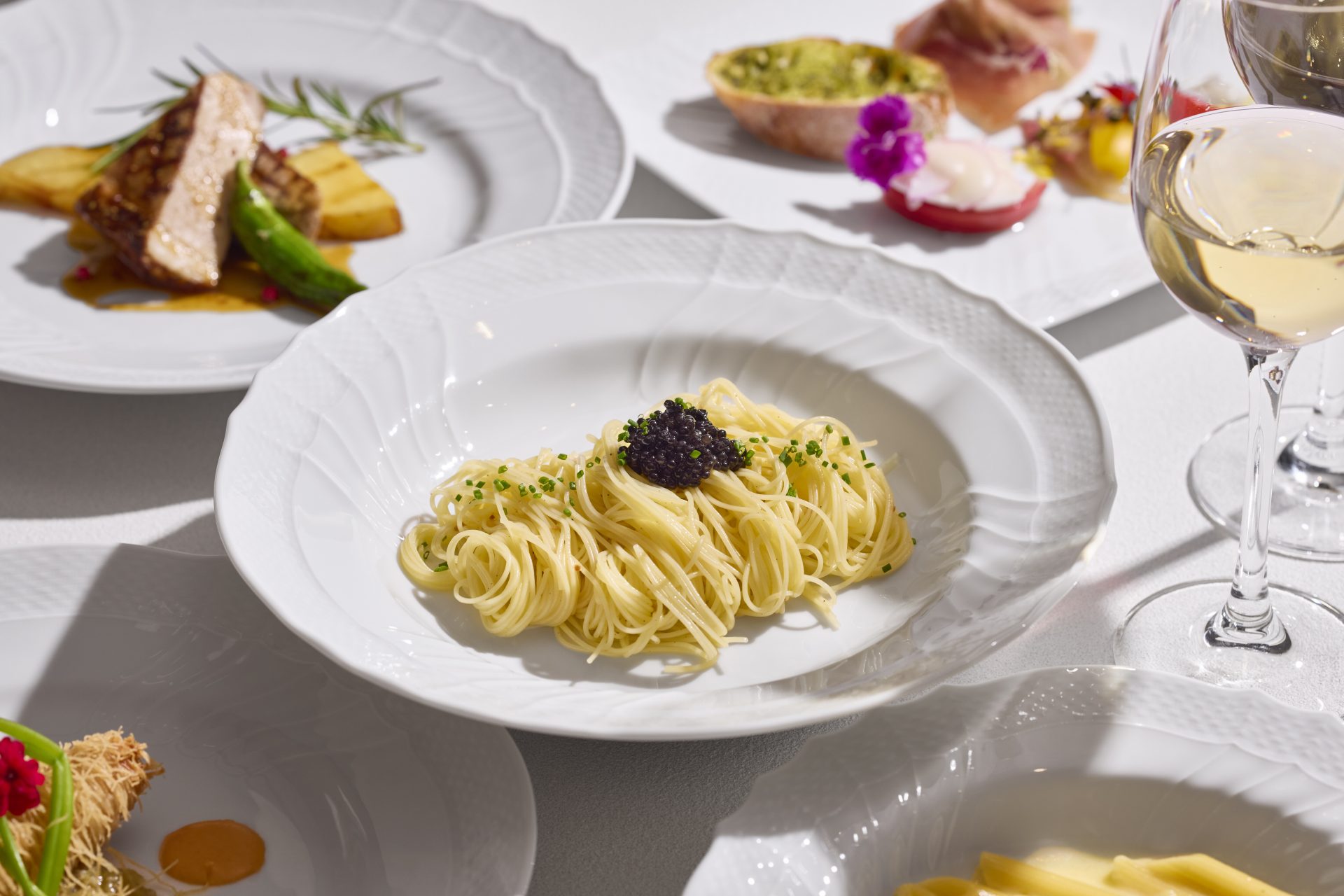 Summer Cool-Down Plan: Italian course including cold pasta luxuriously topped with caviar (with all-you-can-drink)
